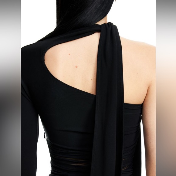 MUGLER X H&M Knot Detail 1 Shoulder Dress - Picture 3 of 7